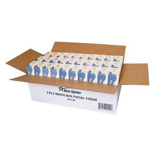 Soft 2-Ply Facial Tissue, White, 130-Count Box, Professional, Gentle and Durable